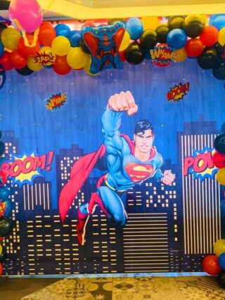 Superman Theme Square Balloon Decoration
