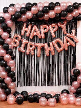 Black & Rose Gold Affair Birthday Decoration