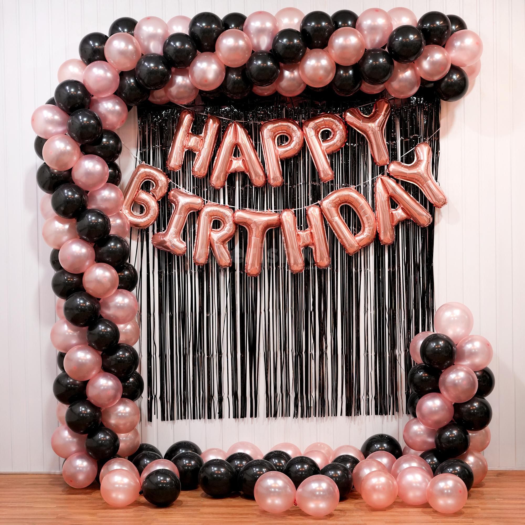 Black & Rose Gold Affair Birthday Decoration