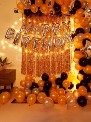 Blak with GoldenBirthday Decoration