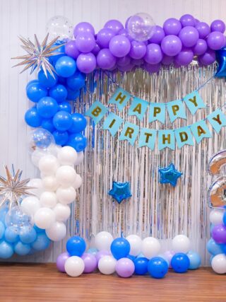 Sparkling Blue star Birthday Decoration