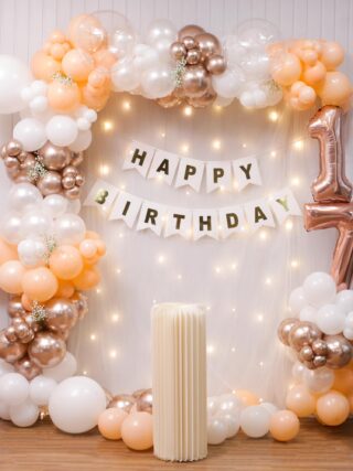 Bunting Rose Gold Bash Arch Birthday Decoration